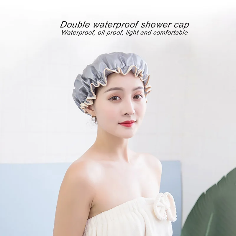 Cuffia da doccia impermeabile per donna cuffia in raso cuffia per capelli  Shampoo cuffie da doccia Multiple forniture per il bagno accessori per il  bagno prodotto - AliExpress