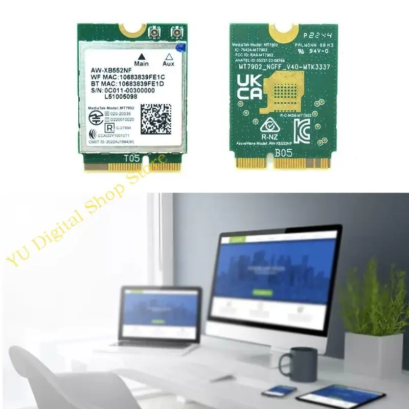 WLAN-Karte WiFi6E MT7902 AW-XB552NF 2,4/5/6 GHz Wireless-Netzwerkadapter BT5.2 2,4 G-300 M 5G-1200 M 6G-2400 M – Detail 2