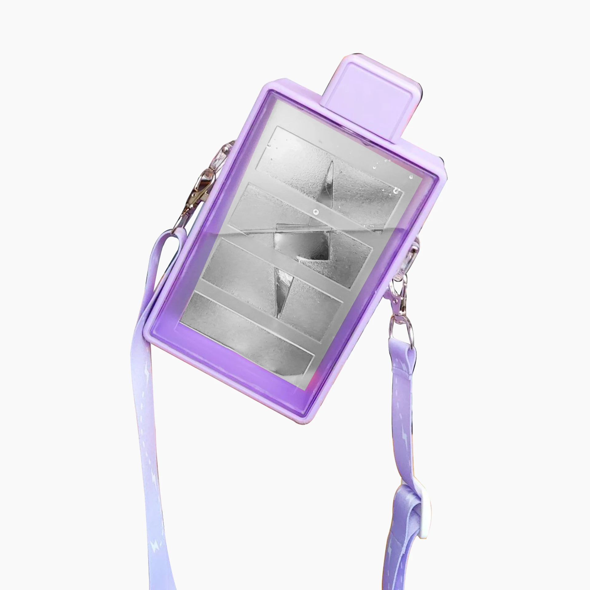 Flat Plastic Water Bottle Leak Proof Transparent Bottle For Outdoor Camping Sports 450Ml