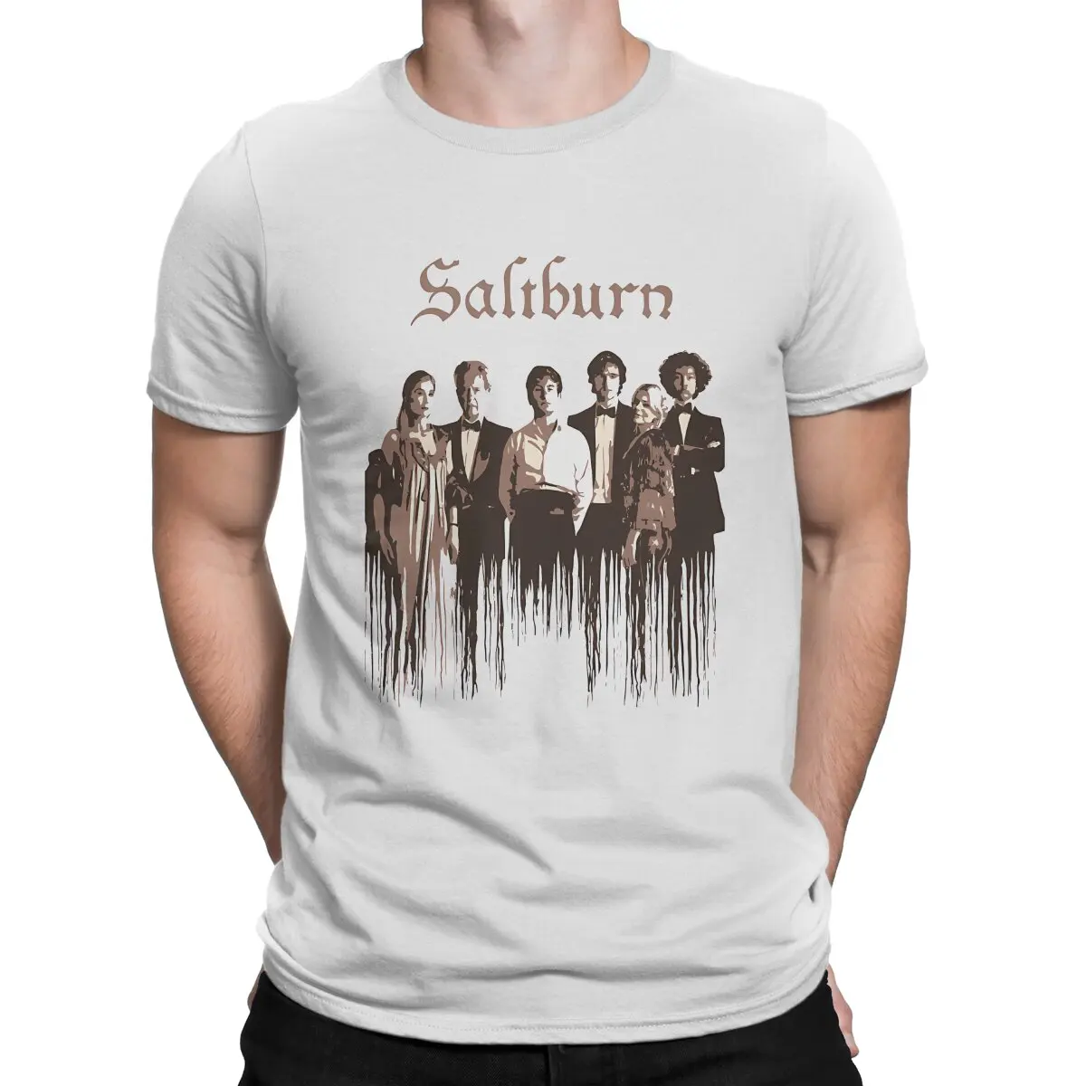 thumbnail image 1 of Camisetas de película para hombre, camisetas únicas de Saltburn, camisetas de manga corta con cuello redondo, camisetas de algodón de verano, 1 of 7