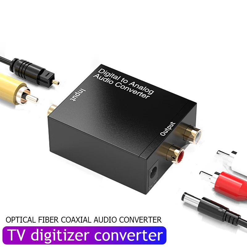 Digital to Analog Audio Converter RCA Audio Adapter For TV Digital