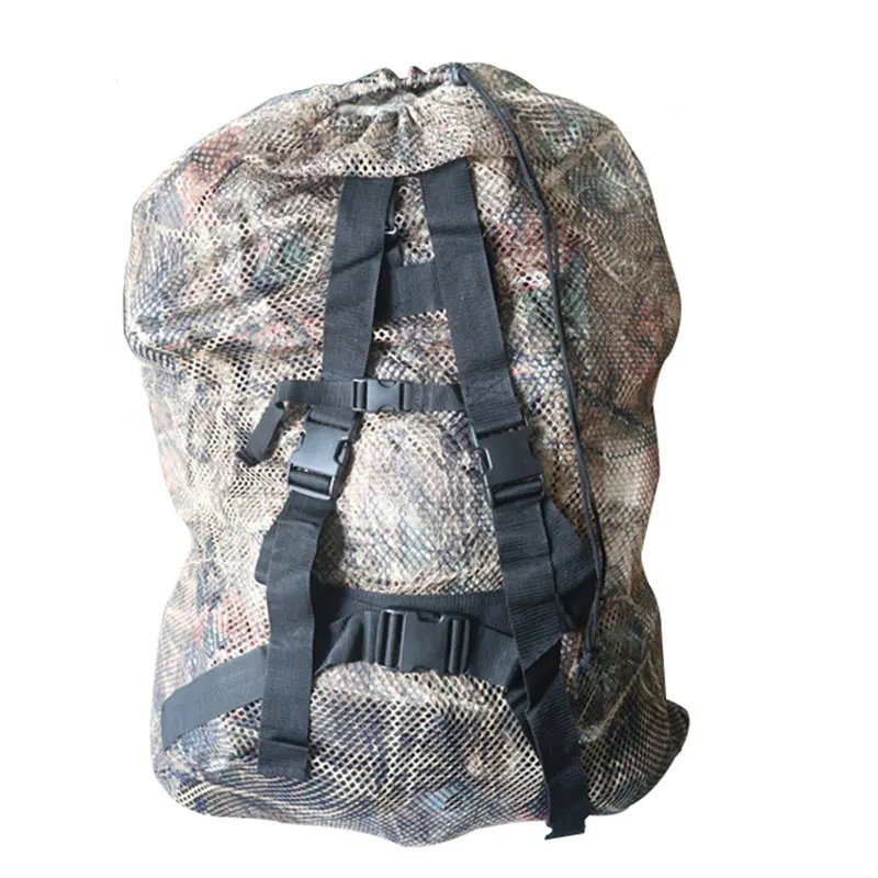 Sac filet de transport pour leurres de chasse avec sangle d'épaule et cordon de serrage portable