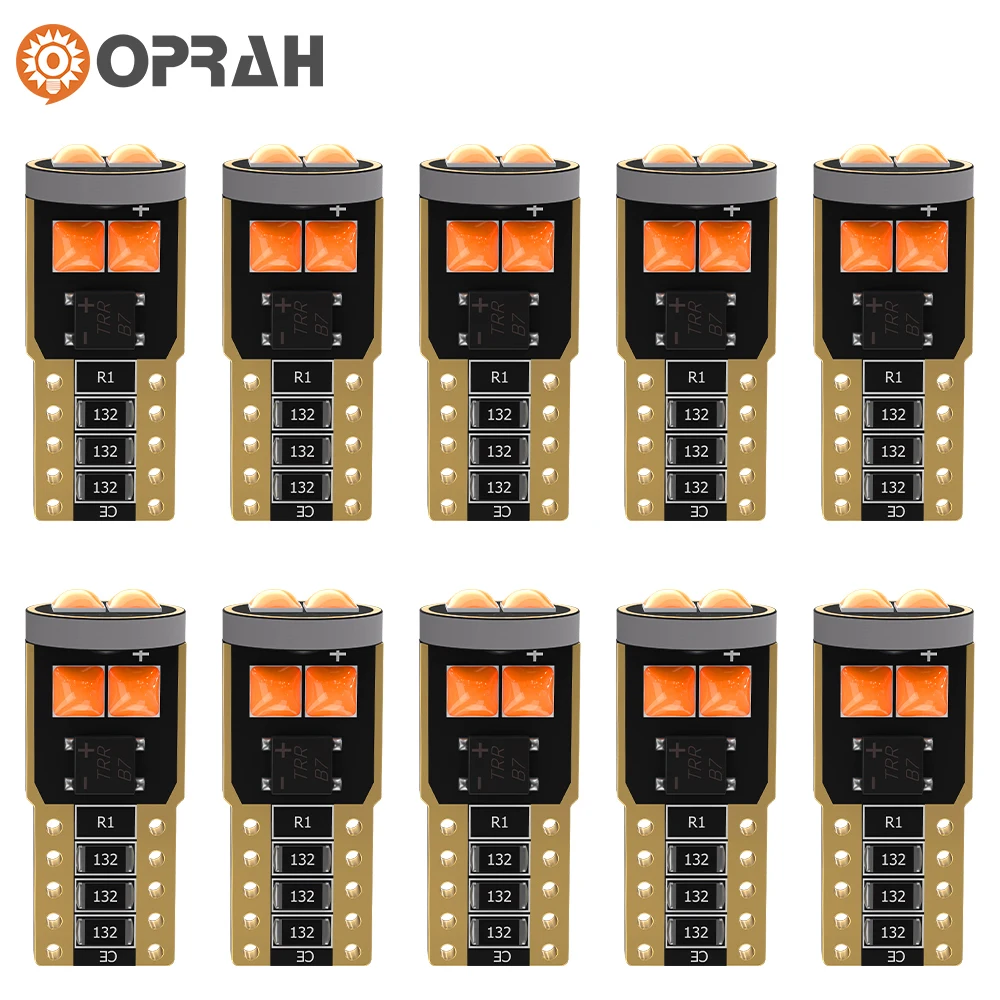 

Oprah 10X W5W T10 LED Canbus Bulb Car Interior Light Replace Accessories High Bright 6pcs3030 Chip Mirror Reading Lamp 12V White
