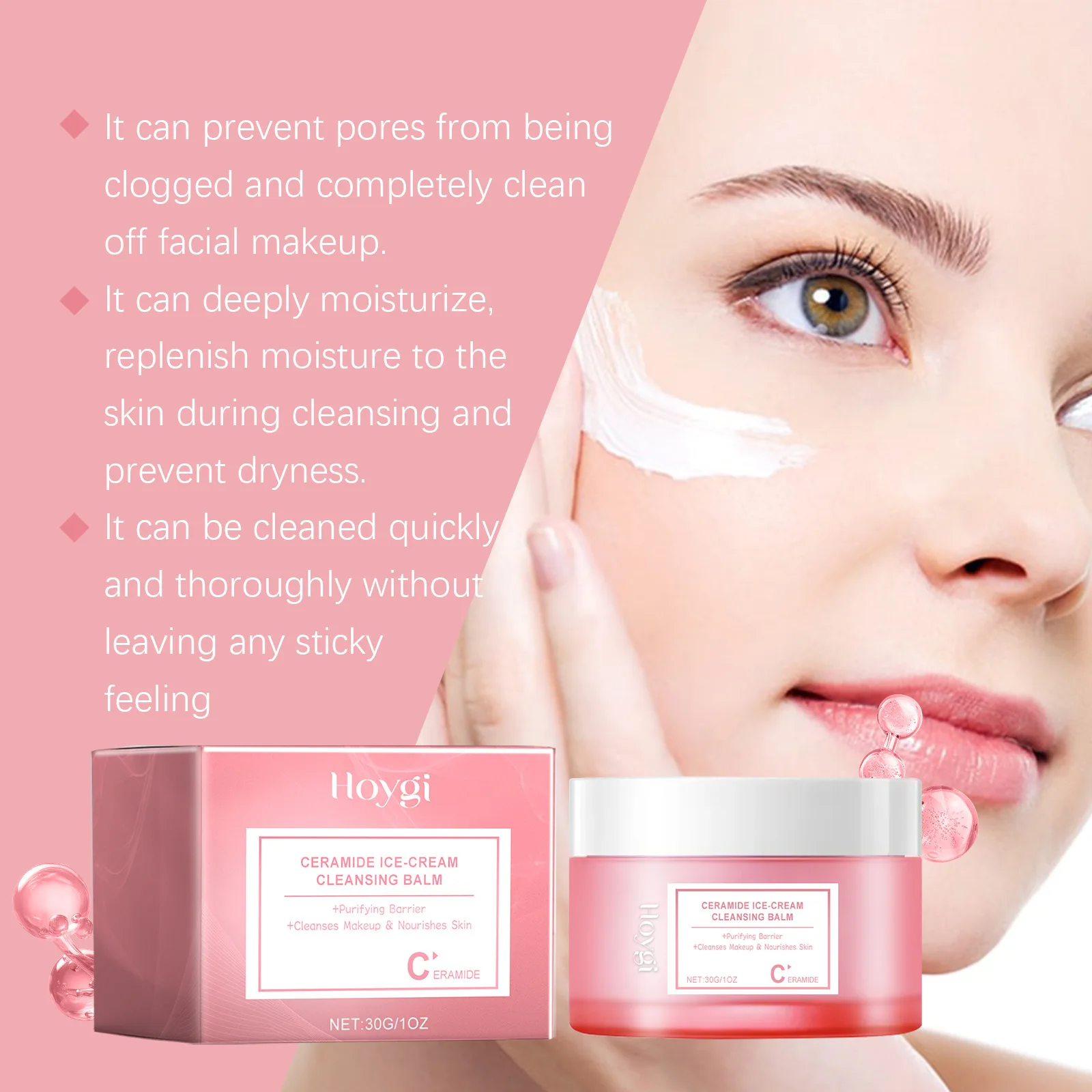 Makeup Remover Eyes Lips Makeup Removal Unirritating Deep Cleansing Skin Refreshing Moisturize Mild Gentle Makeup Cleaning Cream 3