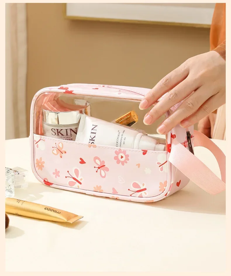 Damen-Kosmetiktasche 3-teiliges Set, Durchsichtige Make-up-Tasche, Große Bade- und Waschtaschen, Reise-Organizer für Kosmetik – Detail 17