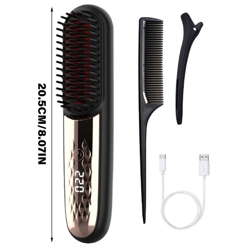 Wireless Hair Straightener Brush Fast Heated Straightener Brush Multifunctional Electric Hot Comb Hair Professional