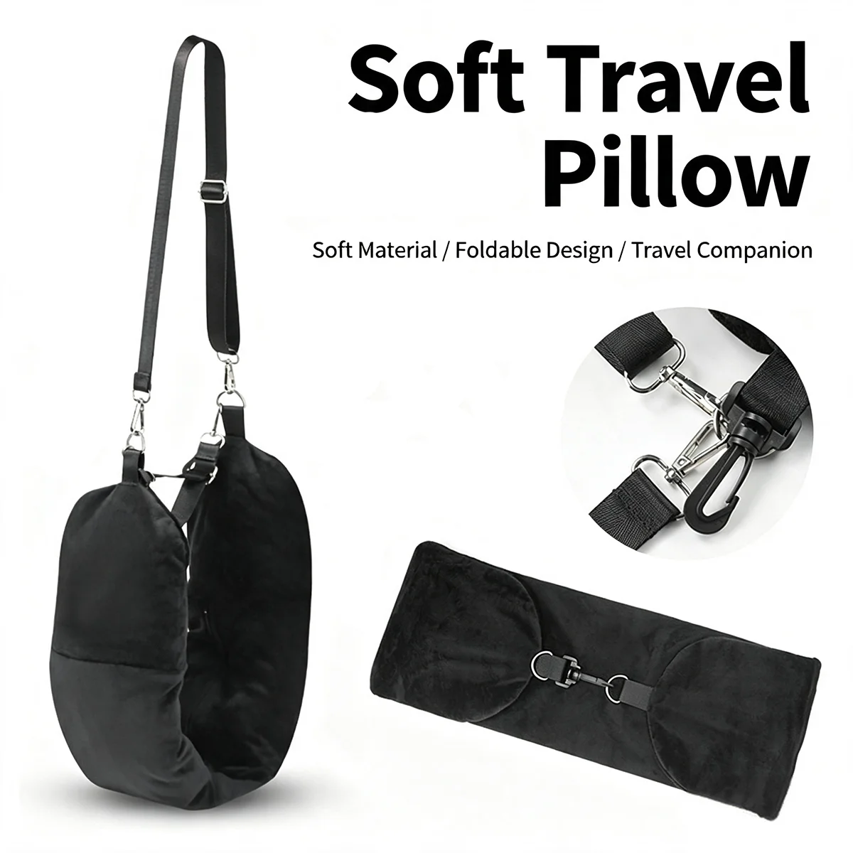 Portable U-Shaped Travel Neck Pillow with Fillable Storage Bag - Multifunctional and Compact