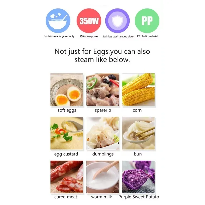 Rapid Electric Egg Cooker for Hard Boiled, Poached, Scrambled Eggs, Omelets, Steamed Vegetables, Dumplings & More, 14 capacity, 4