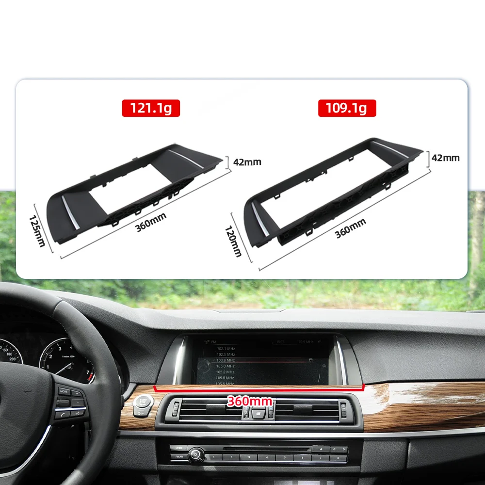 BMW 5 시리즈 F10 F18 ID4 페인티드 피아노 블랙 라디오 프레임 LCD 디스플레이 화면 장식 프레임 10.25인치 6.5인치 디스플레이