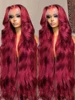 250% Burgundy Body Wave Red Lace Front Human Hair Wigs 99J Colored 13x6 HD Lace Frontal Human Hair Wig Brazilian Wigs For Women