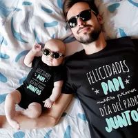 Fathers Day Family Outfit Congratulations To Dad on Our First Father's Day Together Print Family Set Father's Day Best Gift 1