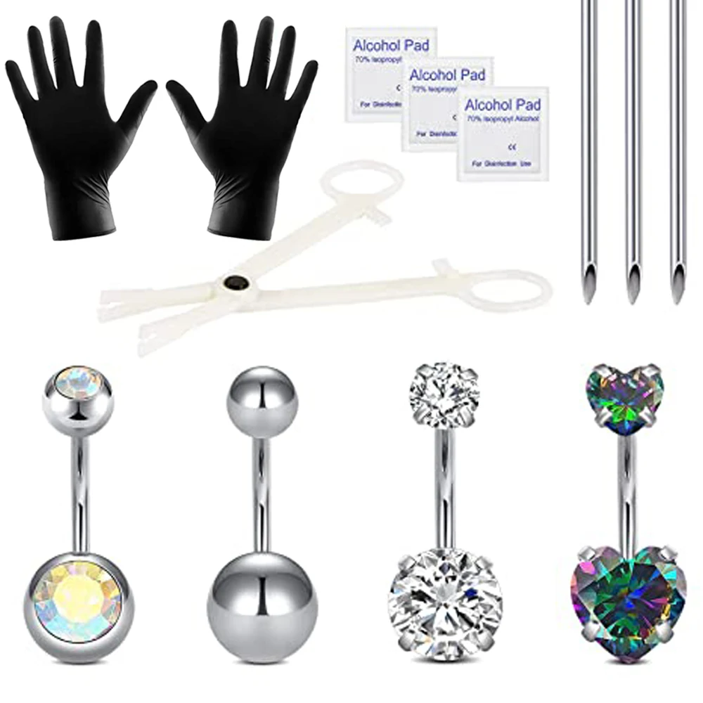 Belly Button Piercing Needle And Clamp