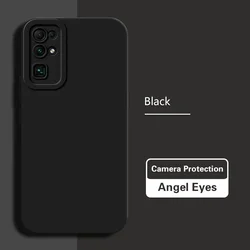 Luxury Matte Angel Eyes Liquid Silicone Shockproof Phone Case for Honor 30 Pro Plus (Classic Black)
