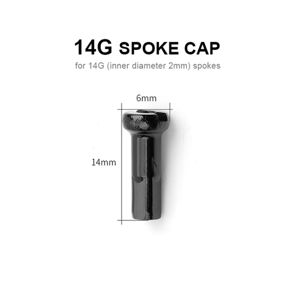 GUB 100PCS Bicycle Spoke Nipples 14mm MTB Road Bike Rim Cap Bicycle 14G/2mm Spoke Cover Wheel Rim Cycling Accessories