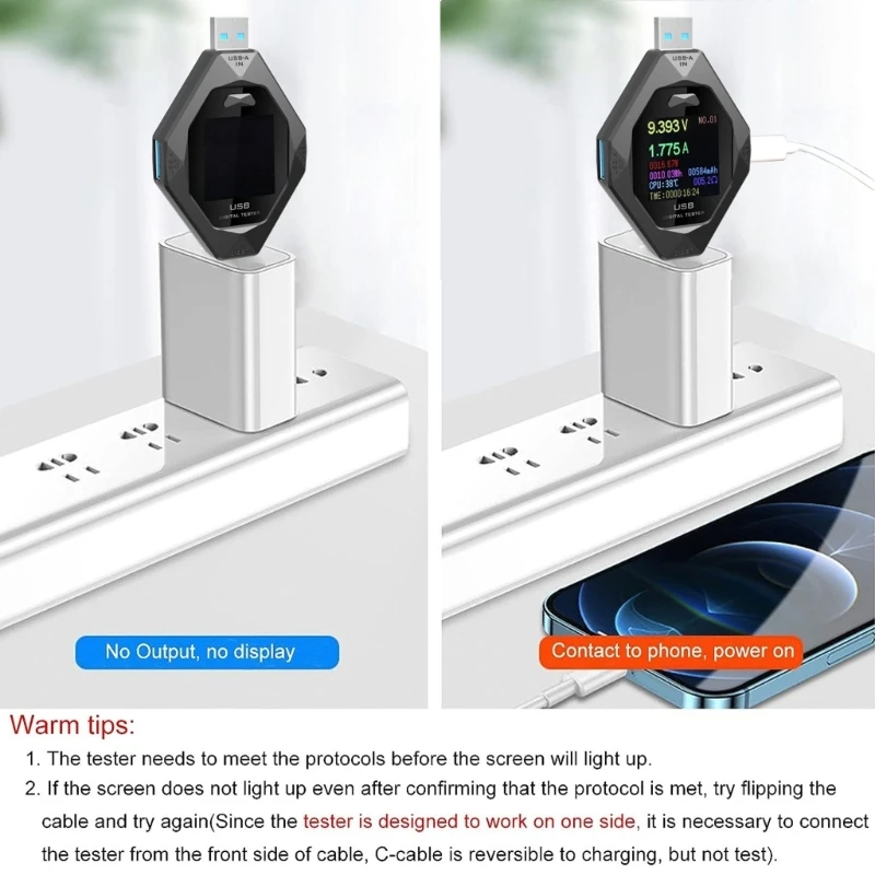 Type C USB Tester USB C Power Delivery Testing Tool For Accurate Voltages Current, Power Readings Detector