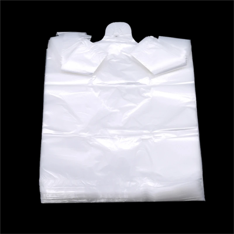15-26cm/20-30cm/24-37cm/28-48cm100 Pcs/pack Transparent Bags Shopping Bag Supermarket Plastic Bags With Handle Food Packaging 6