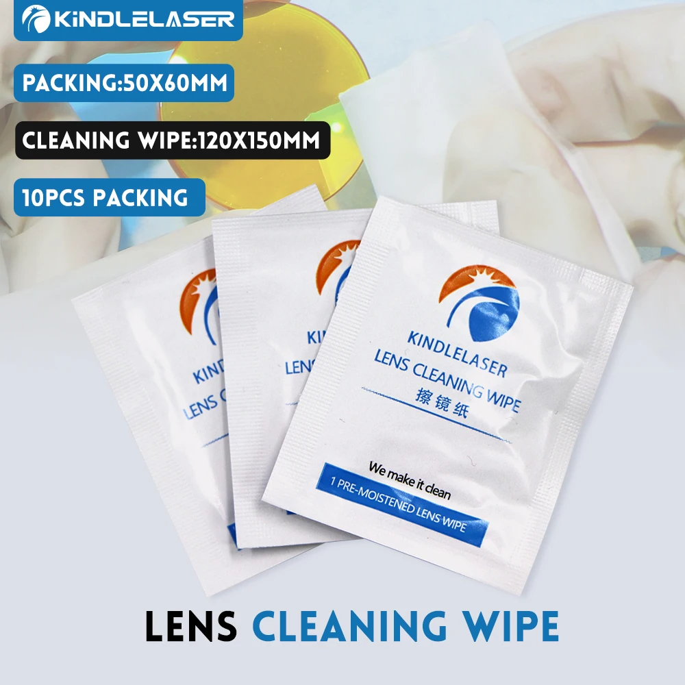 Laser Lens Cleaning Wipes Wet Wipes for 10.6um CO2 and 1064nm Fiber Laser Lenses Mirror 10pcs