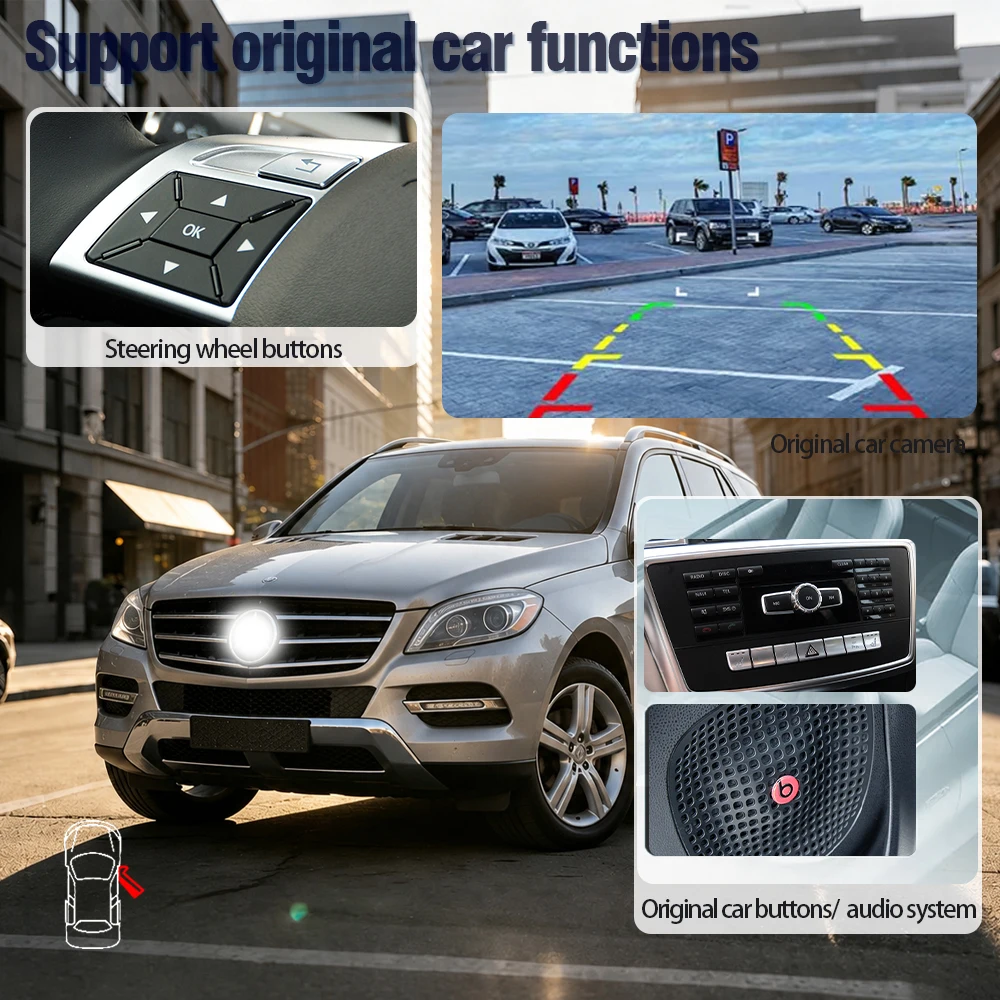 AUTOTOP Pantalla táctil multimedia para coche de 8.4 pulgadas, conserva el estilo original de fábrica, para Mercedes-Benz GL-CLASS X166/ ML-CLASS W166 2011-2015, sistema NTG4.5, radio Linux estéreo, CarPlay inalámbrico, Android Auto, navegación GPS, pantalla de tablero con velocidad y RPM en tiempo real. 7