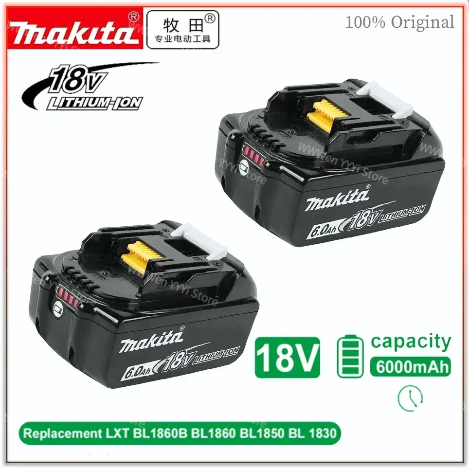 

Makita 100% original 18V Makita 6000mAh lithium-ion rechargeable power tool 18V replacement battery BL1860 BL1830 BL1850 BL1860B