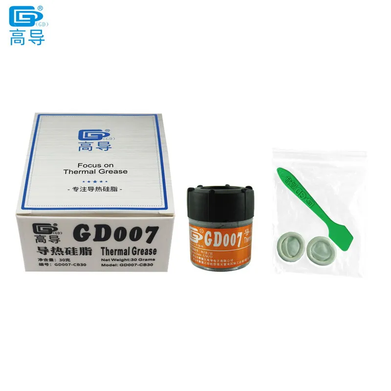 GD007 Thermal Grease Paste Plaster Heat Sink Compound Cooling Net Weight 0.5/1/3/7/15/30/150 Grams for CPU SSY ST CB CN MB BA BR