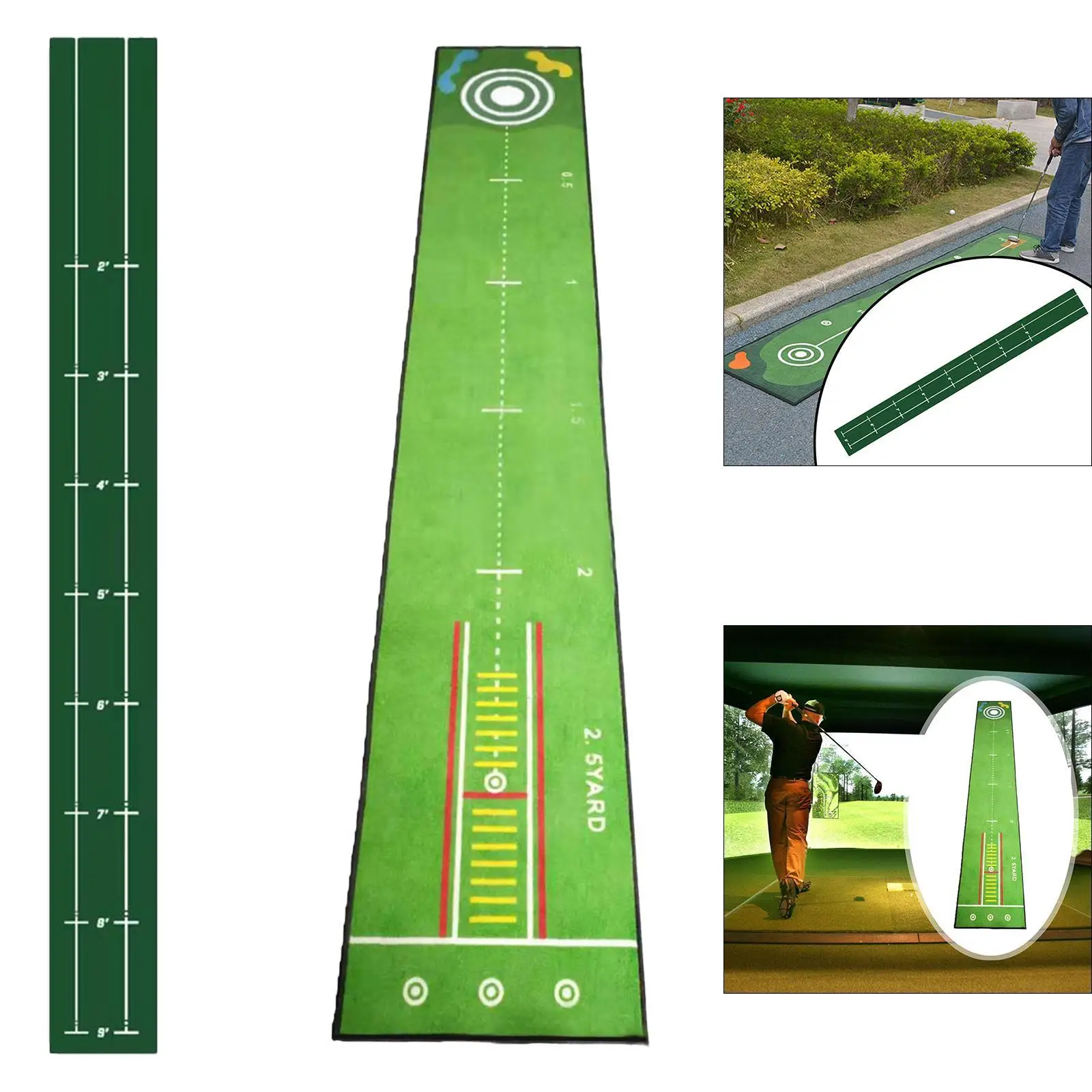 Golf Putting Mat Training Aid Improve Putting Accuracy Foldable Storage Golfing Accessory Golf Practice for Office Backyard