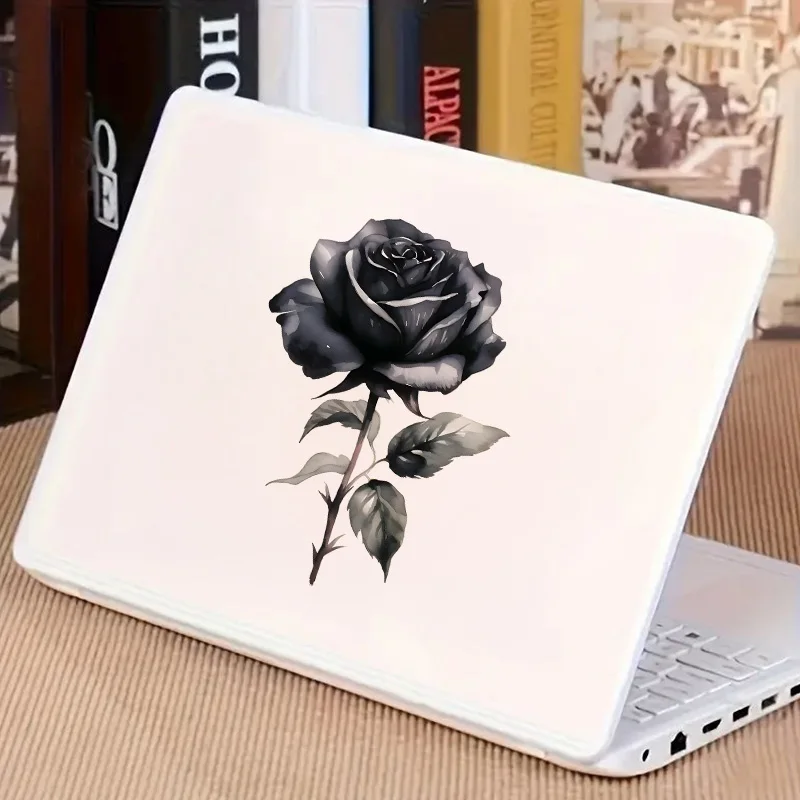 Black Rose Sticker Water-proof & UV-resistant Wall Decal Used For Wall Bathroom Cabinet Door Toilet Car Laptop QT13