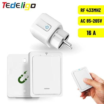 433 MHz Wireless Remote Control Socket Switch 220V 15A EV1527 Code Smart Socket Electric Plug Electrical Outlets For Light Lamp