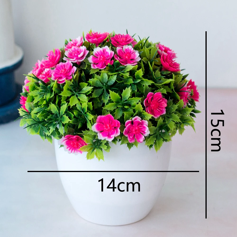 

Artificial Plants Bonsai Small Green Tree Plants Fake Flower Potted Ornament Grass Ball Home Living Room Decoration Flower