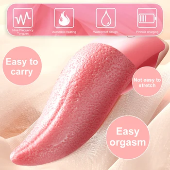 Tongue Vibrator for Women G Spot Clitoral Anal Licking Stimulator Clit Sex Toy for Couple USB Charge Nipple Female Masturbators 2