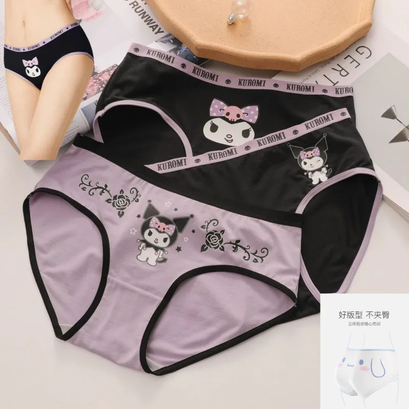 

Kawaii Sanrio Anime Cinnamoroll Girls Panties Cute Cartoon Girly Heart Kuromi Undergarments Underpants Cute Things for Girls