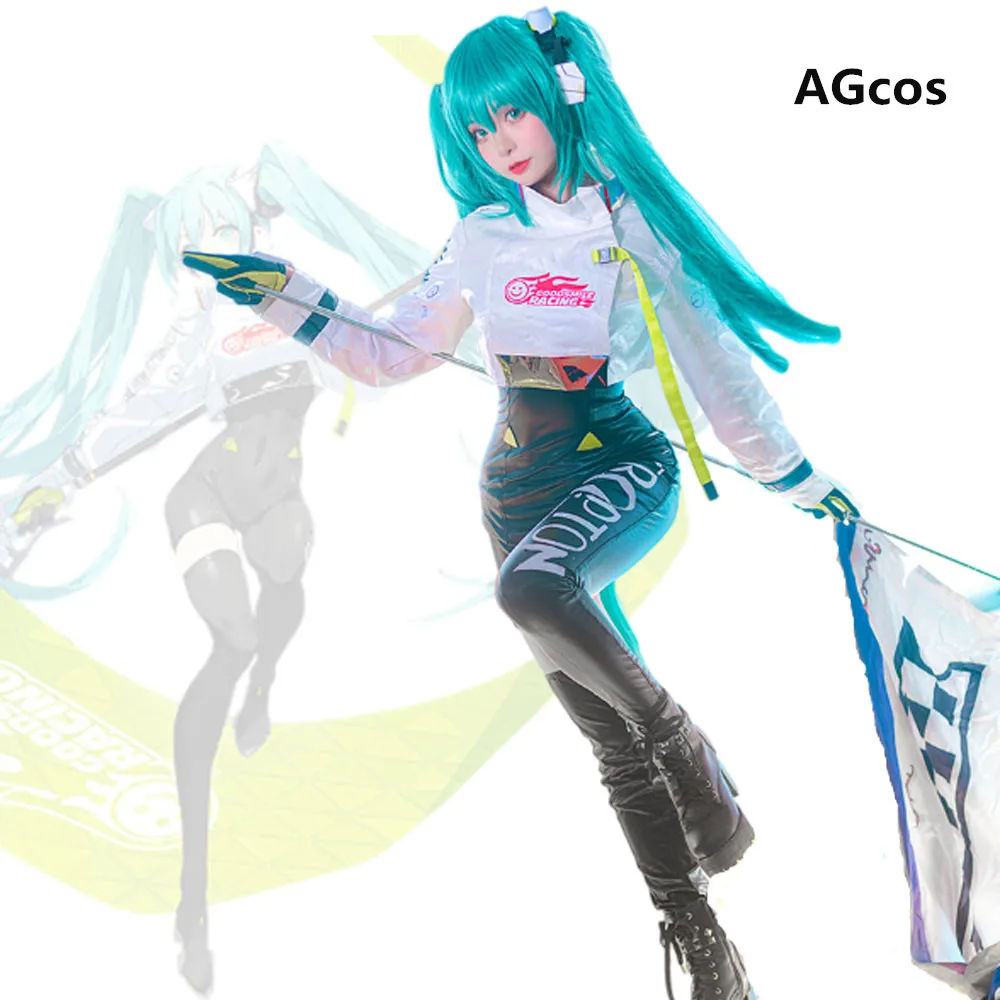 

AGCOS Miku Косплей 2022 гонки Мику косплей костюм Мику Рождество сексуальные комбинезоны костюмы