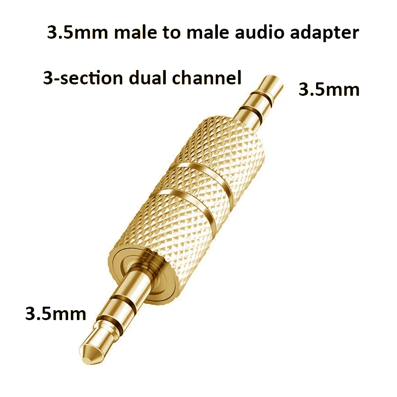 

1PCS Gold Plated 3.5mm Stereo Male to Male Audio Headphone Adapter Jack Coupler Straight Convert Connector for Earphone MP3