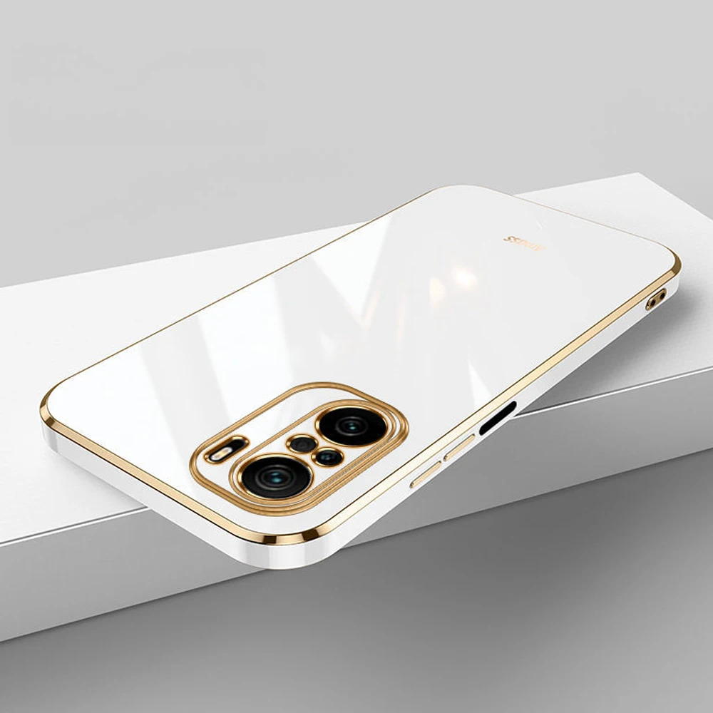 Luxury Square Plating Shockproof Silicone Phone Case and Back Cover