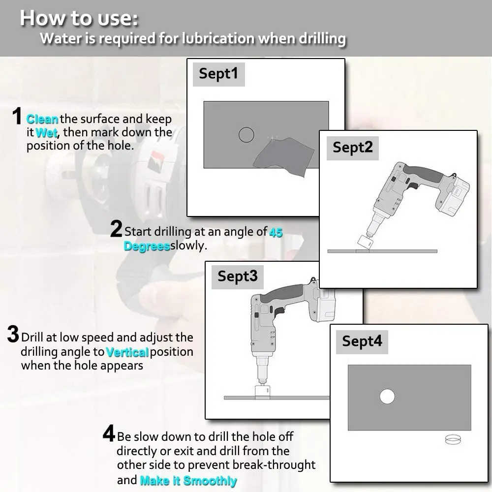 10Pcs Drill Hole Opener Set High Performance Customized Diamond Core Drill Bits for Glass/Tile/Ceramic/Marble/Porcelain Drilling