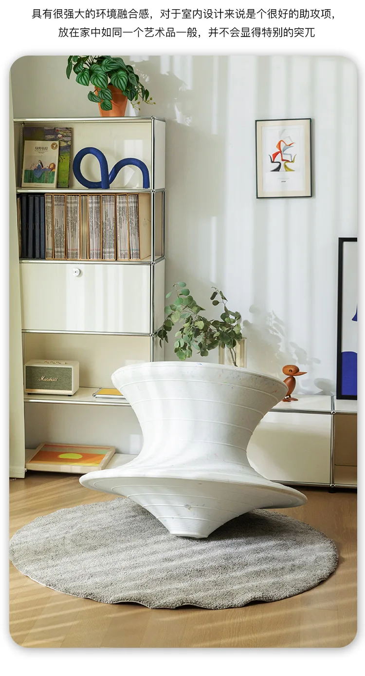 Description Picture 5 of itemSwivel Floor Lounge Chair Modern Cute Yellow Kids Outdoor Designer Chairs Single Plastic Chaises Salle Manger Nordic Furniture