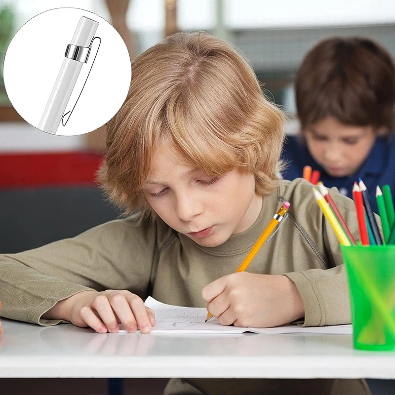 Metal Pencil Clips Slide on Pencil Pocket Clips Snap in, Holder Clip Metal Hangable Portable Clips, 60 Pcs