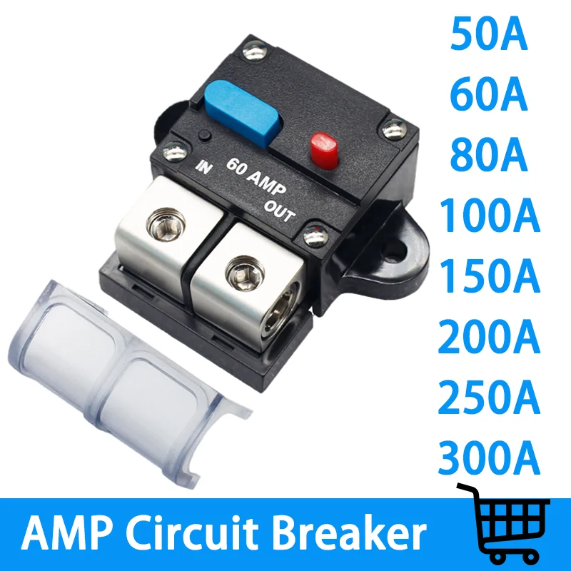 

Waterproof Fuse Reset Car Boat Auto Security Fuse Accessories 50A 60A 80A 100A 150A 200A 250A 300A AMP Circuit Breaker