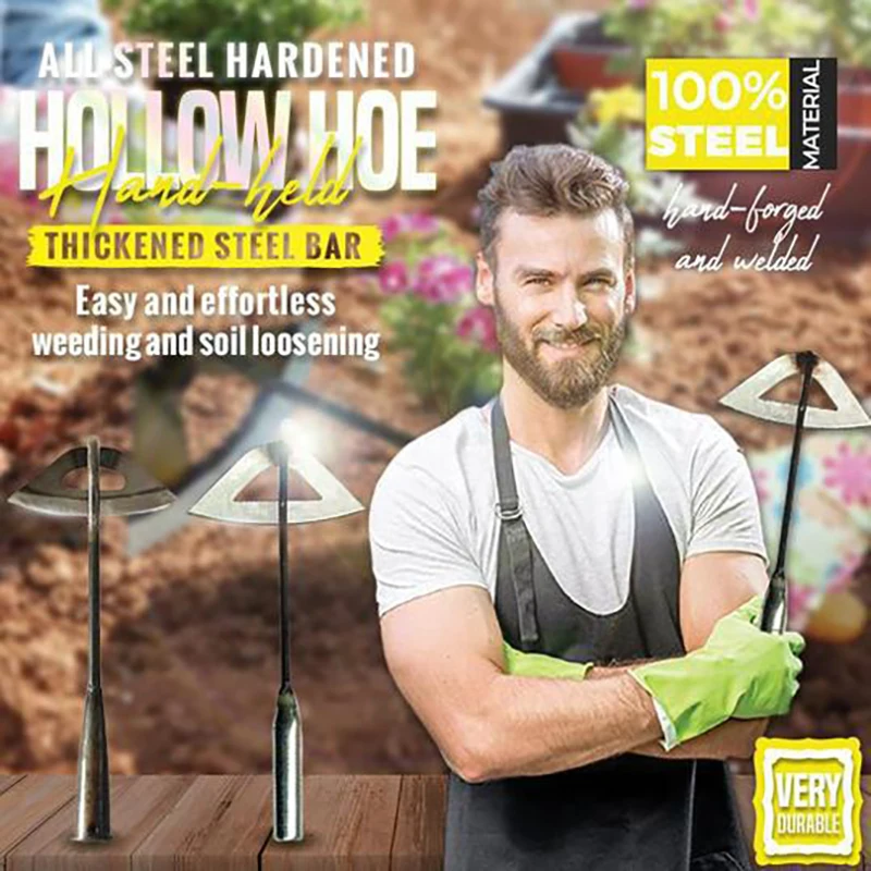 1PC, All-steel Hardened Hollow Hoe, Handheld Weeding Rake, Planting Vegetable Farm Garden Agriculture Tool Weeding Accessories 5