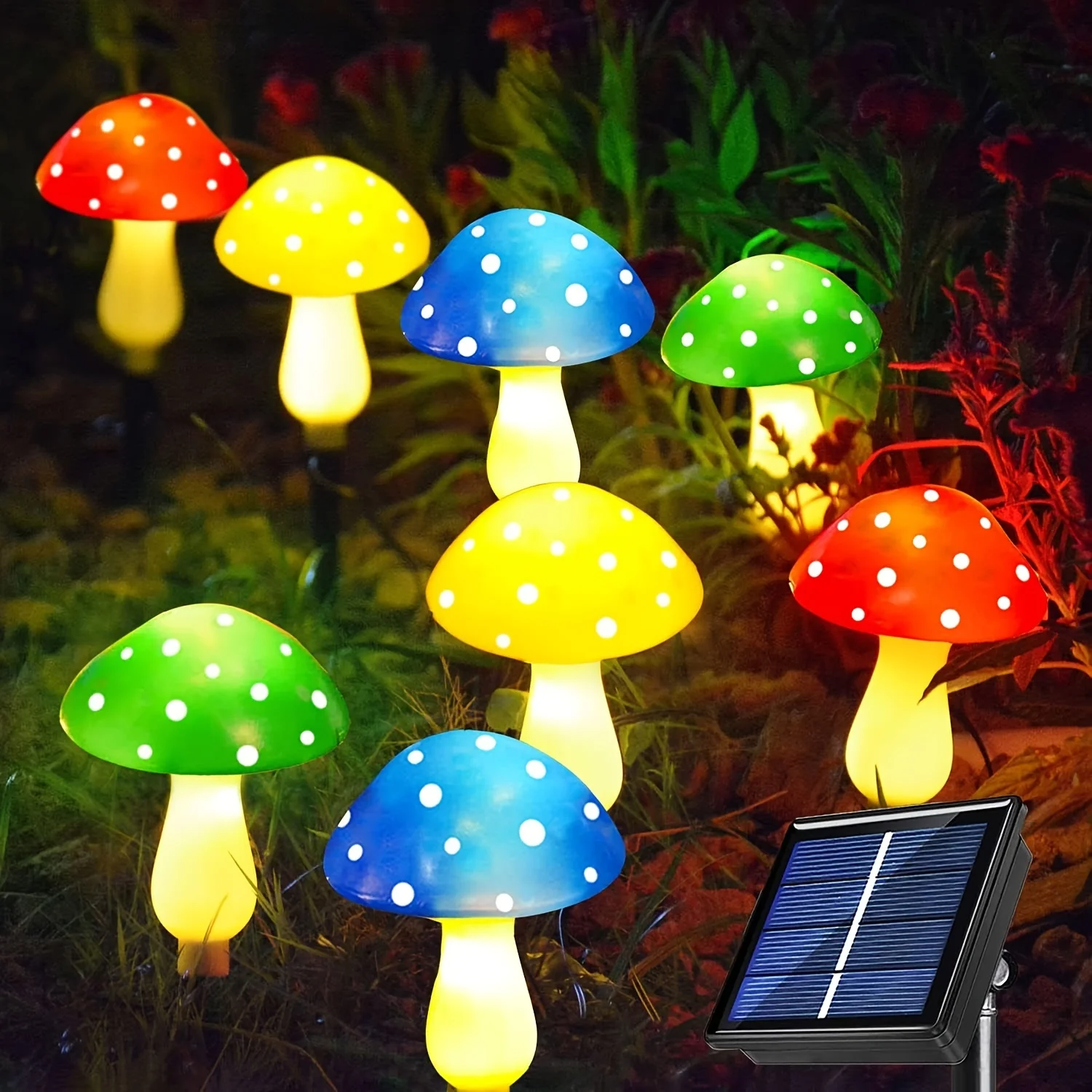 Solar Garden Lights Mushroom Outdoor Garden Decoration Waterproof 8 Modes Christmas Night Lights For Garden Pathway Lawn Landscap Decor