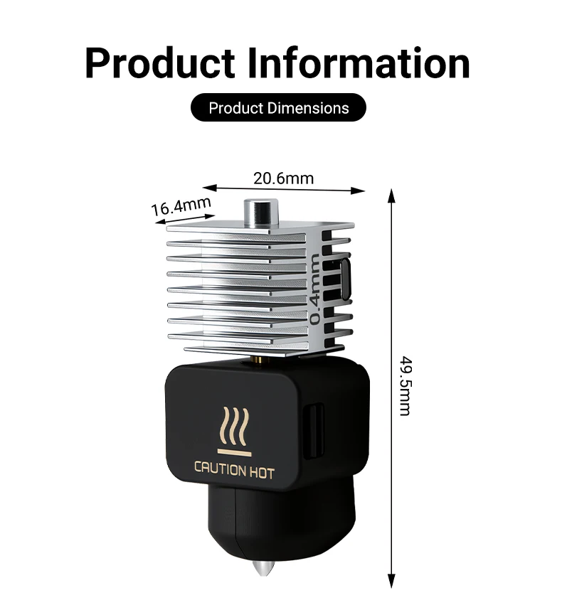 Hotend-Kit für Bamboo A1/A1 Mini/A2L, einteilige Edelstahldüse, Hotend 0,2/0,4/0,6/0,8 mm für A1 A1Mini 3D-Drucker – Detail 10
