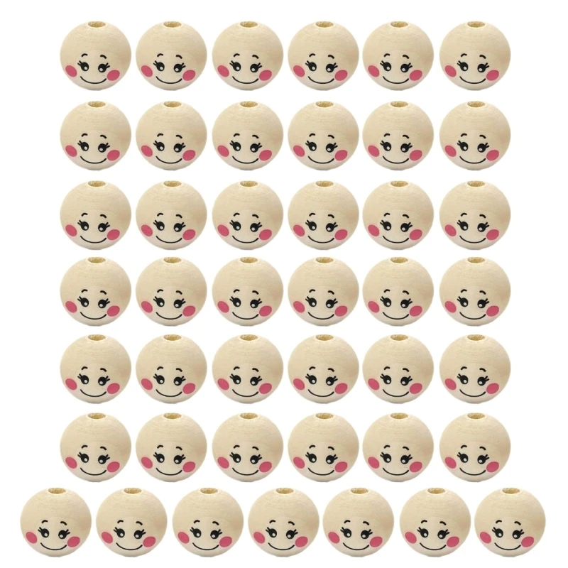 

DIY Декор Ремесленные Деревянные Бусины для Изготовления Деревянных Бусин с Лицом Улыбки Деревянные Бусины Прямая поставка