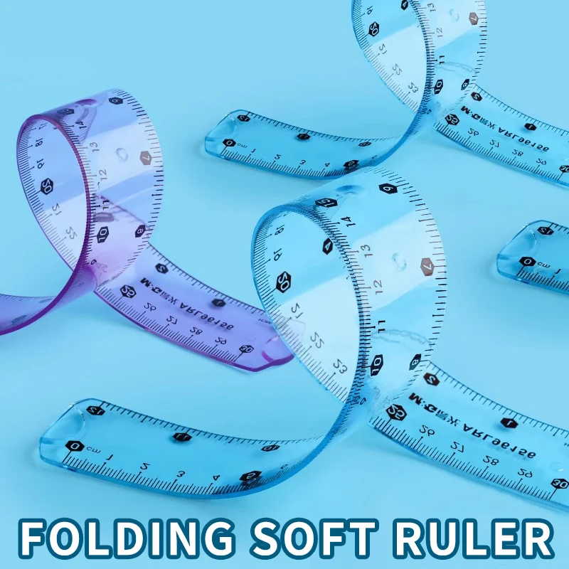 Transparent Soft Ruler 15/20/30 cm Folding Straight Ruler For Primary School Students M&G