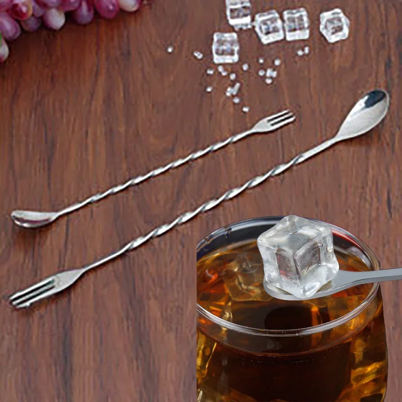 304 Material Stainless Steel Spiral Bar Cocktail Spoon Bartender Stir Spoons Muddlers Whisky Drinks Mixing cocktail spoon