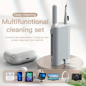 Kit di pulizia multifunzionale Penna spazzola per la pulizia degli auricolari del telefono cellulare, Strumento per la pulizia del computer portatile del telefono della fotocamera, Penna per la pulizia portatile