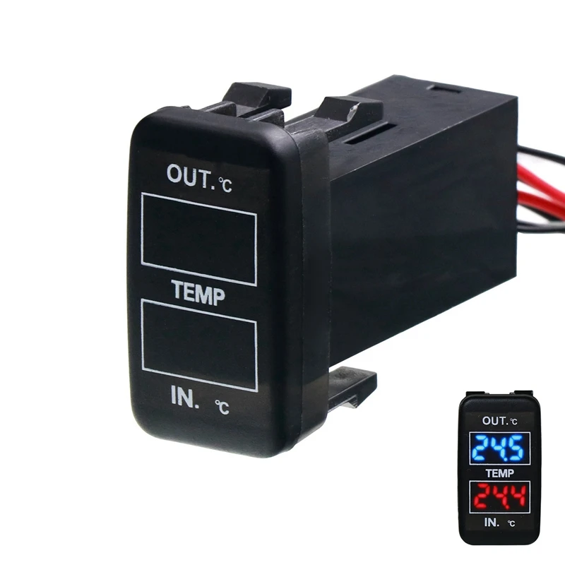 

2X Dual Temperature Display Inside And Outside The Car Dual Temperature Sensor For Toyota Corolla Reiz Prado Prius
