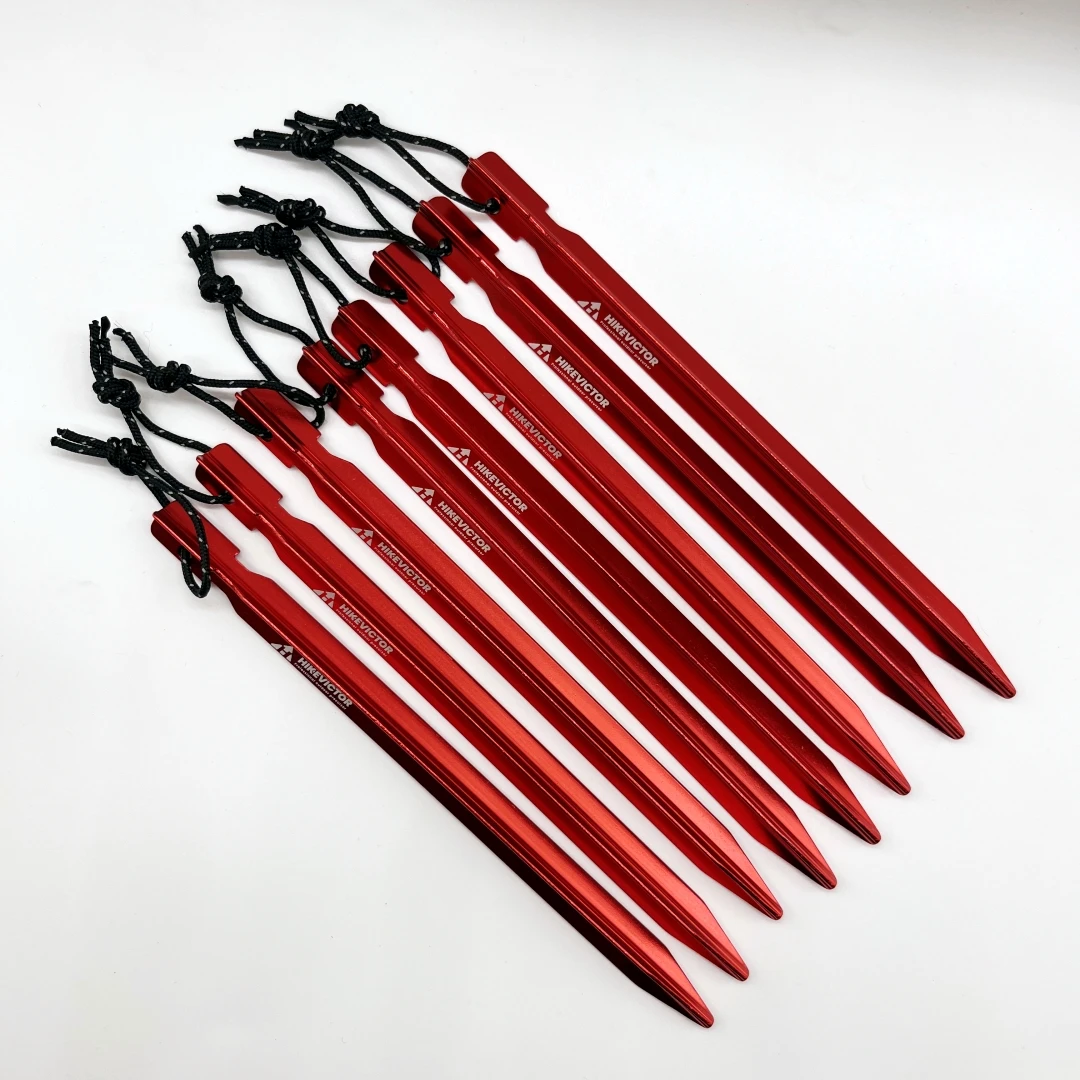 Tent Pegs 10Pcs 18cm Aluminum Alloy Tent Pegs for Camping Tents with Wind Rope and Bag