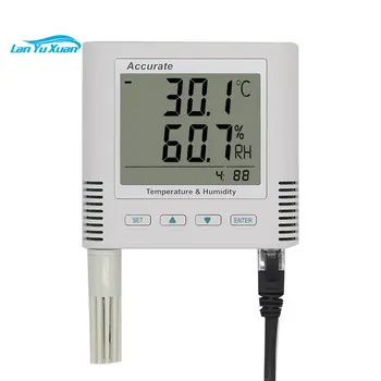 TCP/IP 네트워크 유형 온도 및 습도 측정기, 컴퓨터실 산업용 고정밀 실시간 모니터링 및