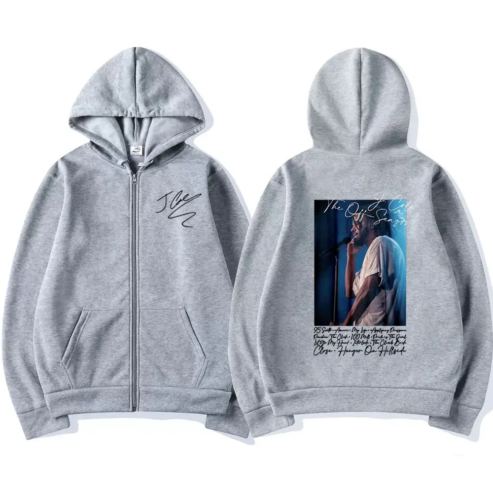 Sudadera con capucha de rapero J Cole para hombre y mujer, con cremallera y estampado de abrigo de lana Álbum de Música, estilo callejero Hip Hop, 2023