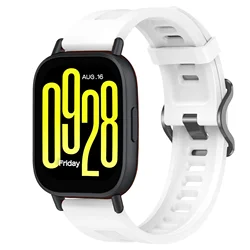 Silicone Strap for Smartwatch - Comfortable & Breathable Wristband Bracelet Belt (White)