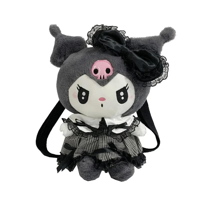 Sanrio Kuromi Melody Plush Doll Backpack New Cute Skirt Kuromi Doll Bag  Cartoon Cartoon Soft Bag Girl Large Capacity Bag.